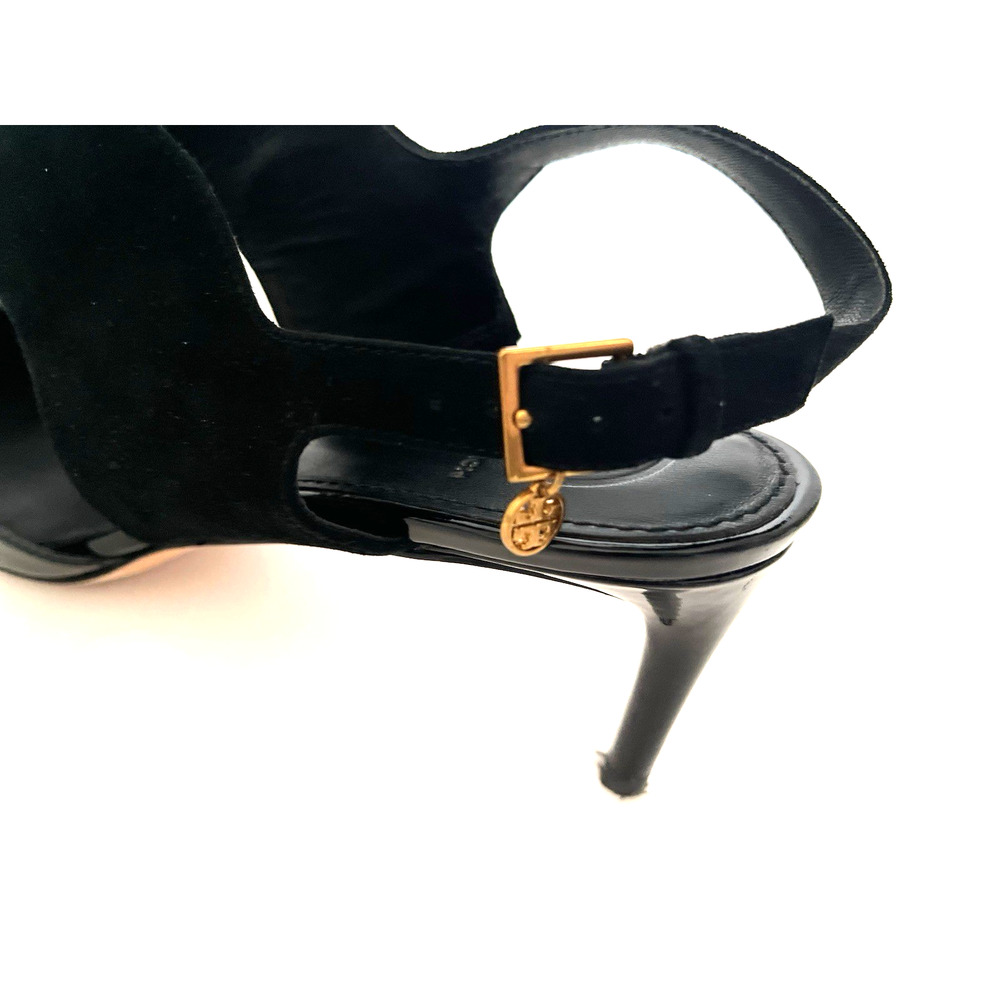 TORY BURCH ASHTON BLACK SUEDE/PATENT LEATHER PUMPS, SZ 9M, EXCELLENT CONDITION - Picture 2 of 14